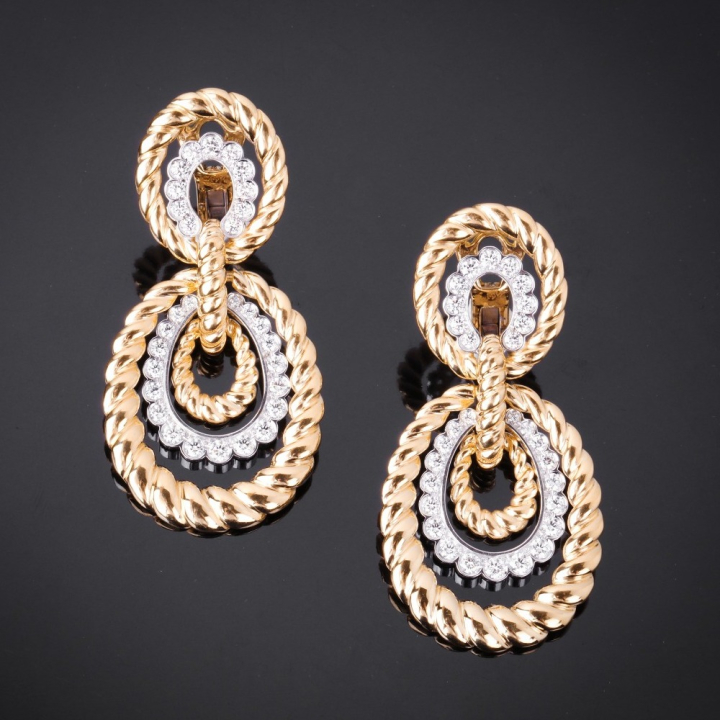 Virginia, Gold and diamond earrings
